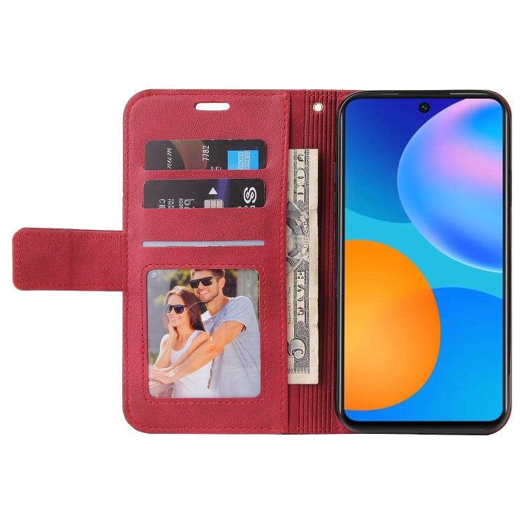 Huawei P smart 2021 GQUTROBE Right Angle Leather Phone Case(Red) by GQUTROBE