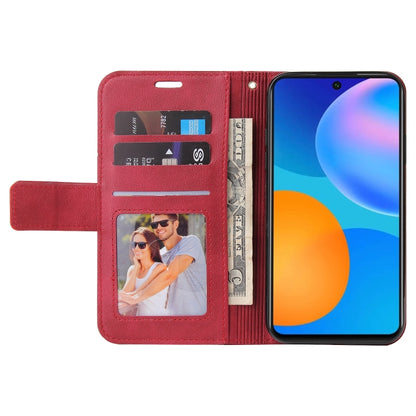 Huawei P smart 2021 GQUTROBE Right Angle Leather Phone Case(Red) by GQUTROBE