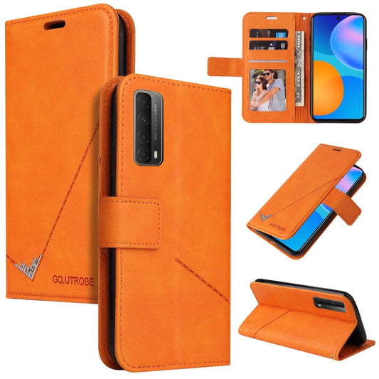 Huawei P smart 2021 GQUTROBE Right Angle Leather Phone Case(Orange) by GQUTROBE