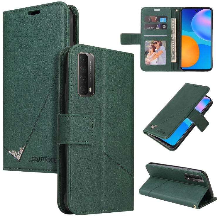 Huawei P smart 2021 GQUTROBE Right Angle Leather Phone Case(Green) by GQUTROBE