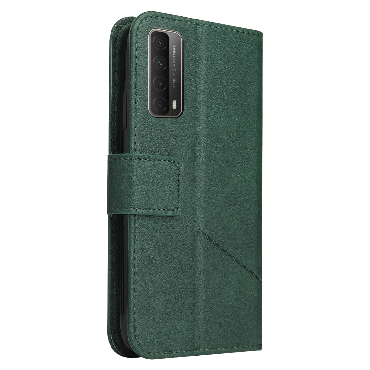 Huawei P smart 2021 GQUTROBE Right Angle Leather Phone Case(Green) by GQUTROBE