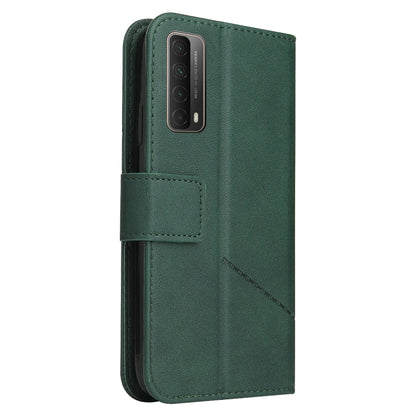 Huawei P smart 2021 GQUTROBE Right Angle Leather Phone Case(Green) by GQUTROBE