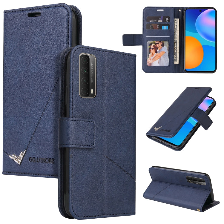 Huawei P smart 2021 GQUTROBE Right Angle Leather Phone Case(Blue) by GQUTROBE
