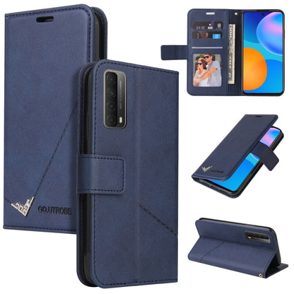 Huawei P smart 2021 GQUTROBE Right Angle Leather Phone Case(Blue) by GQUTROBE