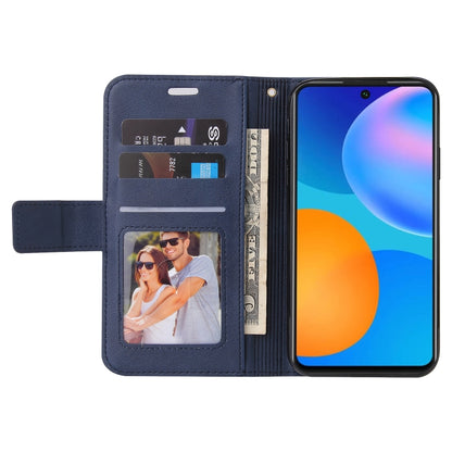 Huawei P smart 2021 GQUTROBE Right Angle Leather Phone Case(Blue) by GQUTROBE