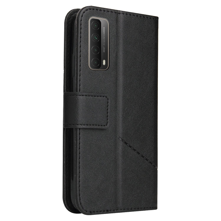 Huawei P smart 2021 GQUTROBE Right Angle Leather Phone Case(Black) by GQUTROBE