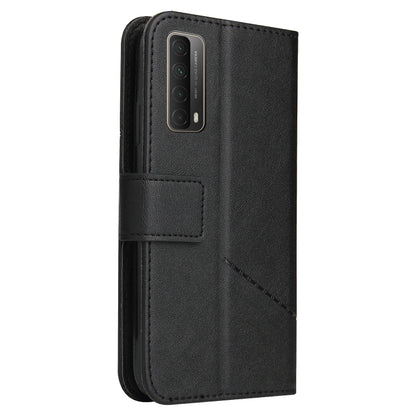 Huawei P smart 2021 GQUTROBE Right Angle Leather Phone Case(Black) by GQUTROBE