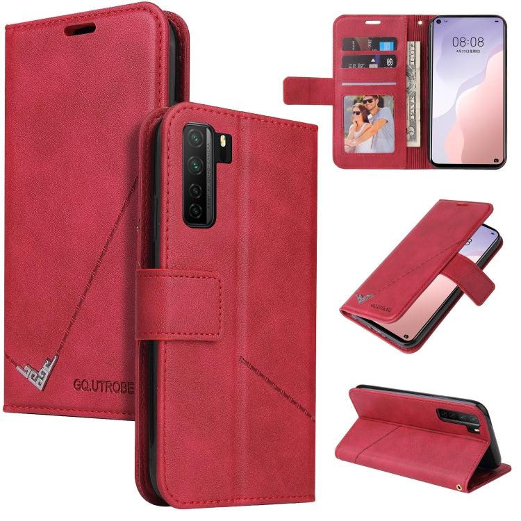 For Huawei nova 7 SE GQUTROBE Right Angle Leather Phone Case(Red) by GQUTROBE