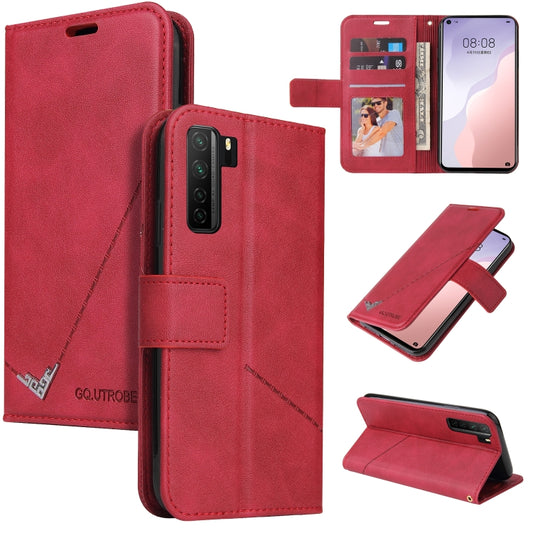 For Huawei nova 7 SE GQUTROBE Right Angle Leather Phone Case(Red) by GQUTROBE