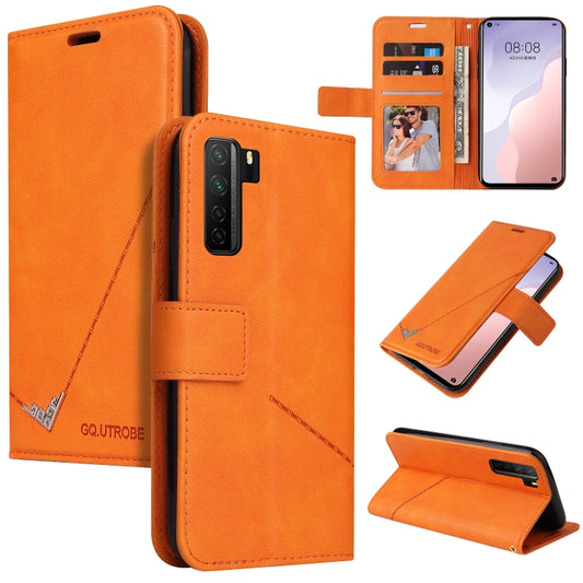 For Huawei nova 7 SE GQUTROBE Right Angle Leather Phone Case(Orange) by GQUTROBE