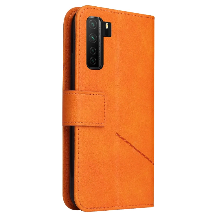 For Huawei nova 7 SE GQUTROBE Right Angle Leather Phone Case(Orange) by GQUTROBE