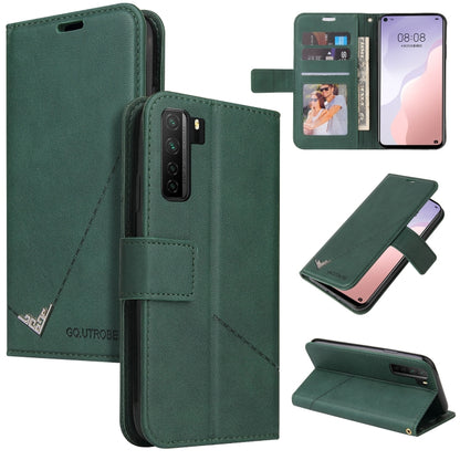 For Huawei nova 7 SE GQUTROBE Right Angle Leather Phone Case(Green) by GQUTROBE