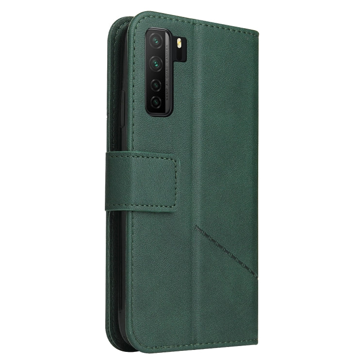 For Huawei nova 7 SE GQUTROBE Right Angle Leather Phone Case(Green) by GQUTROBE