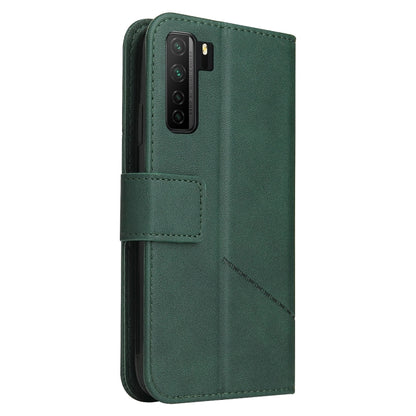 For Huawei nova 7 SE GQUTROBE Right Angle Leather Phone Case(Green) by GQUTROBE