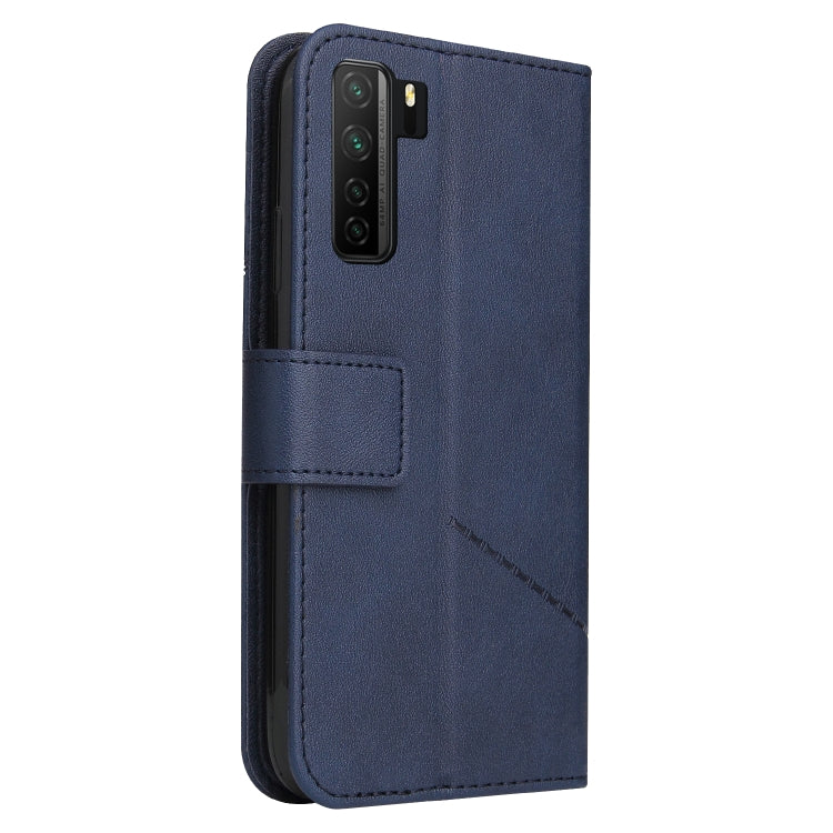 For Huawei nova 7 SE GQUTROBE Right Angle Leather Phone Case(Blue) by GQUTROBE