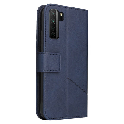 For Huawei nova 7 SE GQUTROBE Right Angle Leather Phone Case(Blue) by GQUTROBE