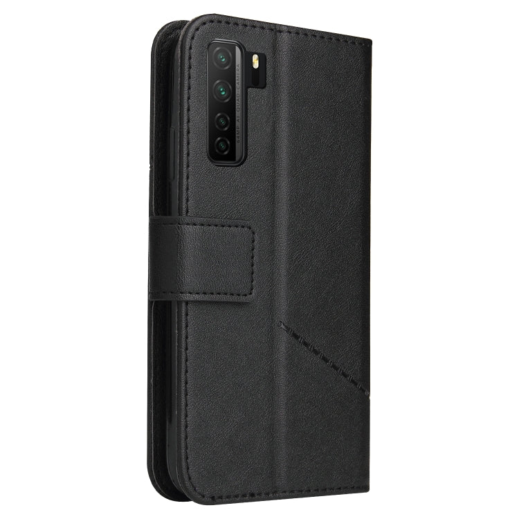 For Huawei nova 7 SE GQUTROBE Right Angle Leather Phone Case(Black) by GQUTROBE
