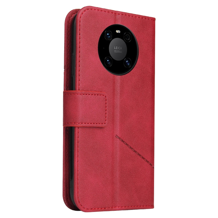 For Huawei Mate 40 GQUTROBE Right Angle Leather Phone Case(Red) by GQUTROBE