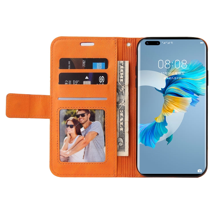 For Huawei Mate 40 GQUTROBE Right Angle Leather Phone Case(Orange) by GQUTROBE