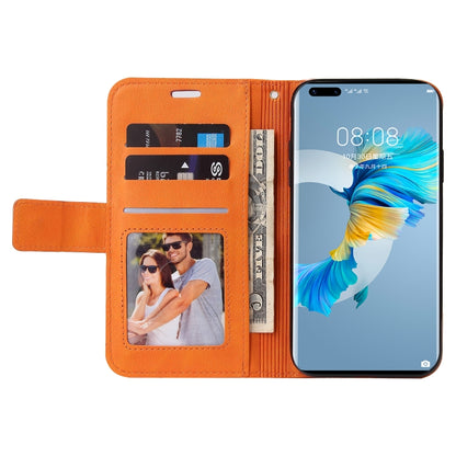For Huawei Mate 40 GQUTROBE Right Angle Leather Phone Case(Orange) by GQUTROBE