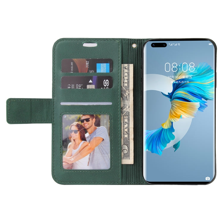 For Huawei Mate 40 GQUTROBE Right Angle Leather Phone Case(Blue) by GQUTROBE