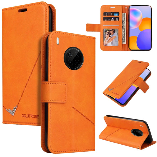 For Huawei Mate 40 Lite GQUTROBE Right Angle Leather Phone Case(Orange) by GQUTROBE