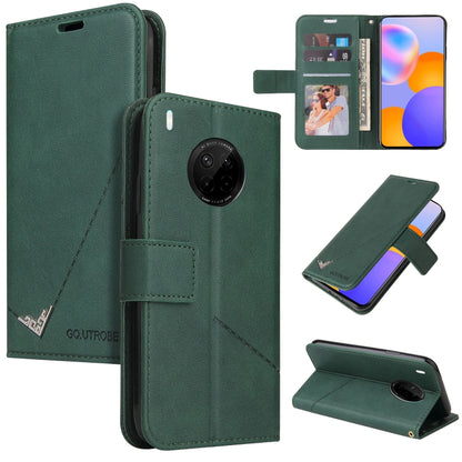 For Huawei Mate 40 Lite GQUTROBE Right Angle Leather Phone Case(Green) by GQUTROBE