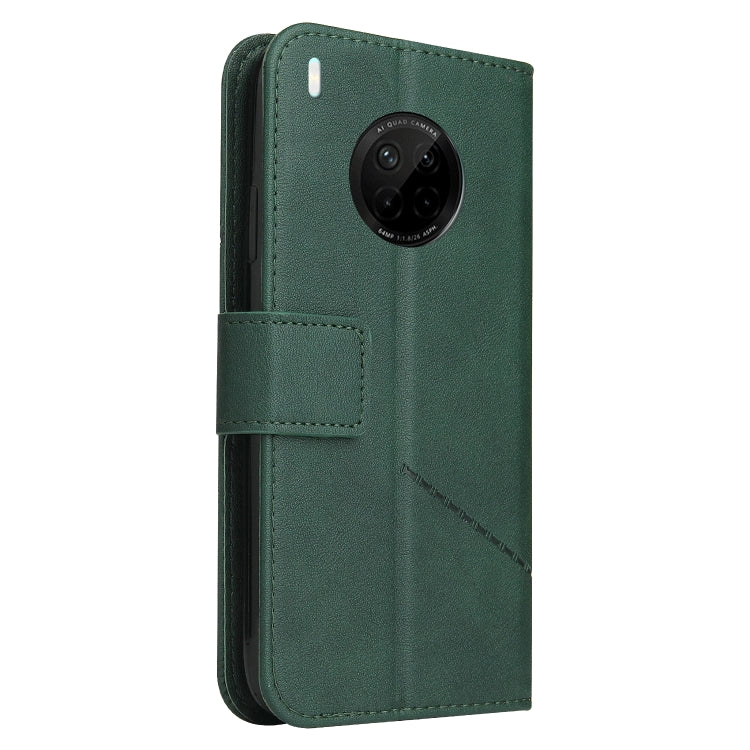 For Huawei Mate 40 Lite GQUTROBE Right Angle Leather Phone Case(Green) by GQUTROBE