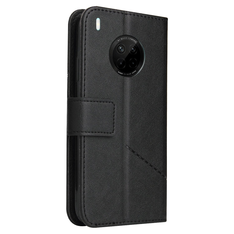 For Huawei Mate 40 Lite GQUTROBE Right Angle Leather Phone Case(Black) by GQUTROBE
