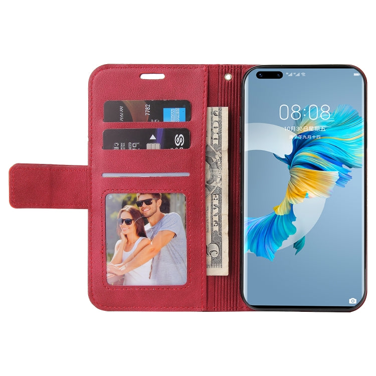 For Huawei Mate 40 Pro GQUTROBE Right Angle Leather Phone Case(Red) by GQUTROBE