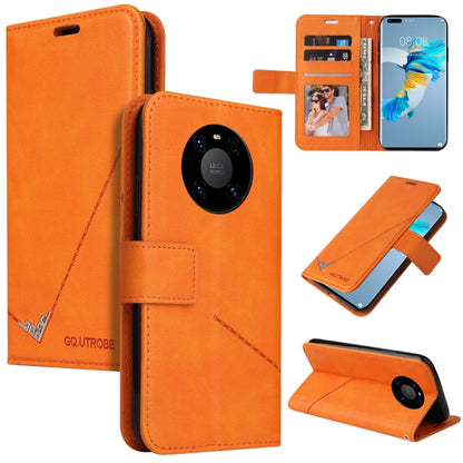For Huawei Mate 40 Pro GQUTROBE Right Angle Leather Phone Case(Orange) by GQUTROBE