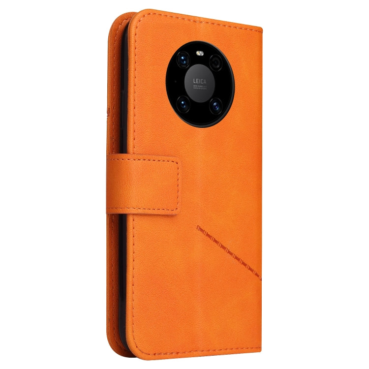 For Huawei Mate 40 Pro GQUTROBE Right Angle Leather Phone Case(Orange) by GQUTROBE