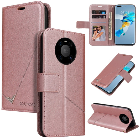For Huawei Mate 40 Pro GQUTROBE Right Angle Leather Phone Case(Rose Gold) by GQUTROBE