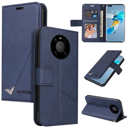 For Huawei Mate 40 Pro GQUTROBE Right Angle Leather Phone Case(Blue) by GQUTROBE