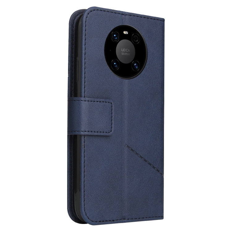 For Huawei Mate 40 Pro GQUTROBE Right Angle Leather Phone Case(Blue) by GQUTROBE