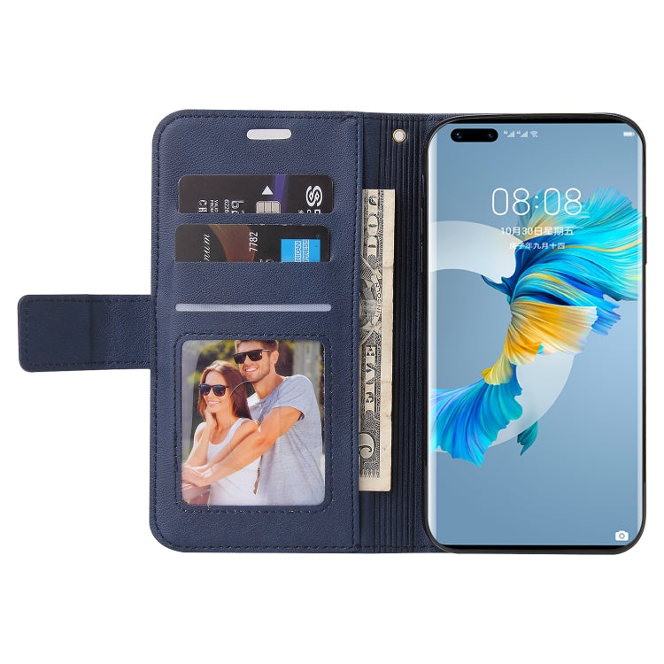 For Huawei Mate 40 Pro GQUTROBE Right Angle Leather Phone Case(Blue) by GQUTROBE