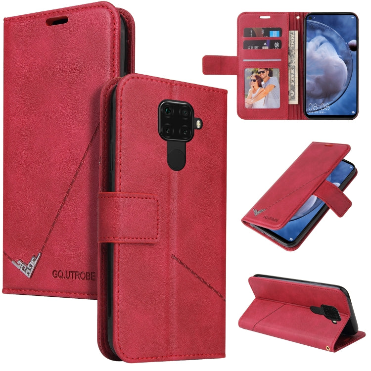 For Huawei Mate 30 Lite GQUTROBE Right Angle Leather Phone Case(Red) by GQUTROBE