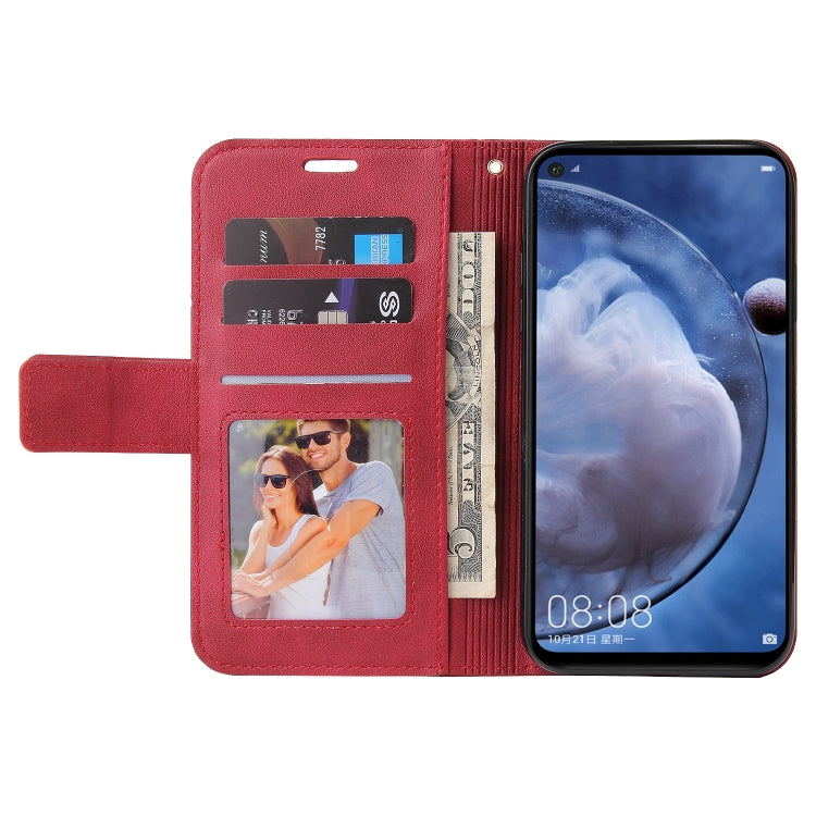 For Huawei Mate 30 Lite GQUTROBE Right Angle Leather Phone Case(Red) by GQUTROBE