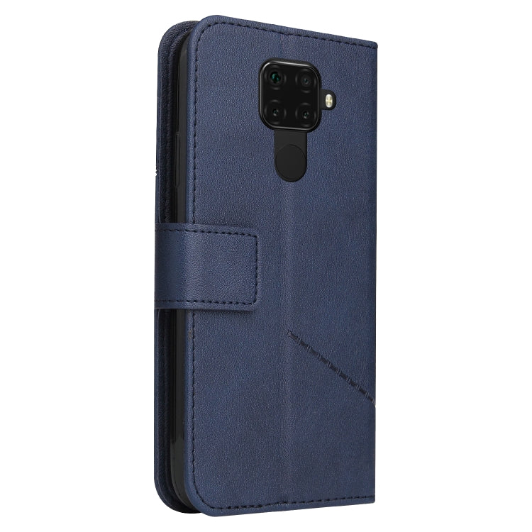For Huawei Mate 30 Lite GQUTROBE Right Angle Leather Phone Case(Blue) by GQUTROBE