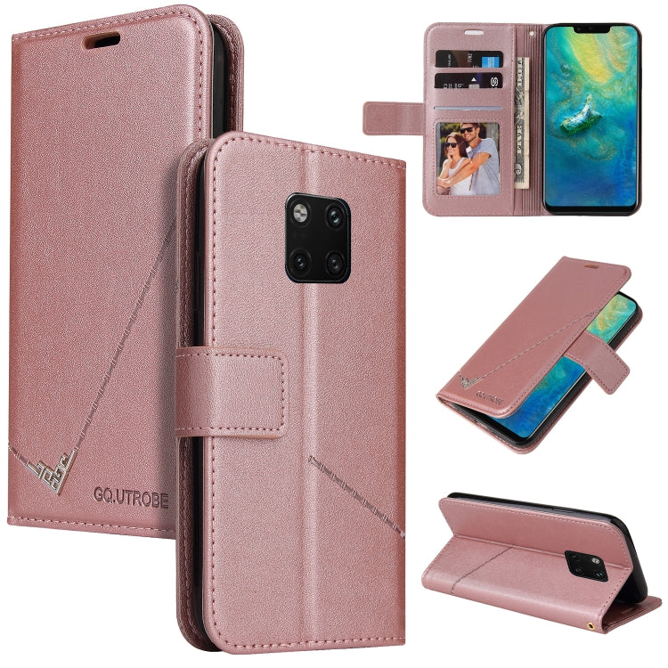 For Huawei Mate 20 Pro GQUTROBE Right Angle Leather Phone Case(Rose Gold) by GQUTROBE