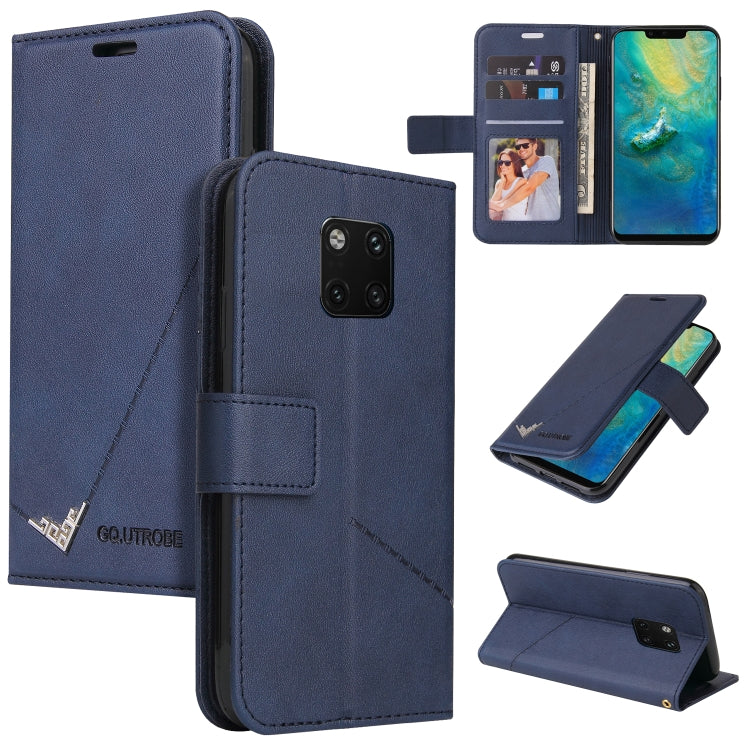 For Huawei Mate 20 Pro GQUTROBE Right Angle Leather Phone Case(Blue) by GQUTROBE