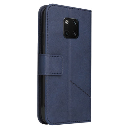 For Huawei Mate 20 Pro GQUTROBE Right Angle Leather Phone Case(Blue) by GQUTROBE
