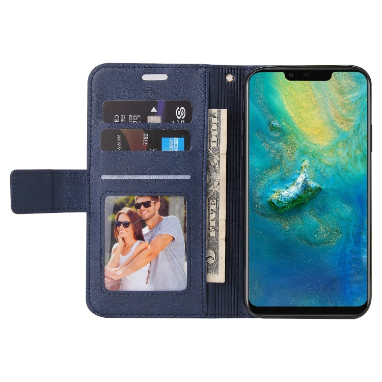 For Huawei Mate 20 Pro GQUTROBE Right Angle Leather Phone Case(Blue) by GQUTROBE