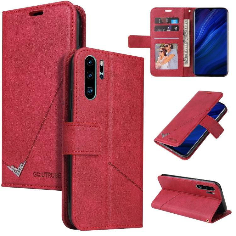 For Huawei P30 Pro GQUTROBE Right Angle Leather Phone Case(Red) by GQUTROBE