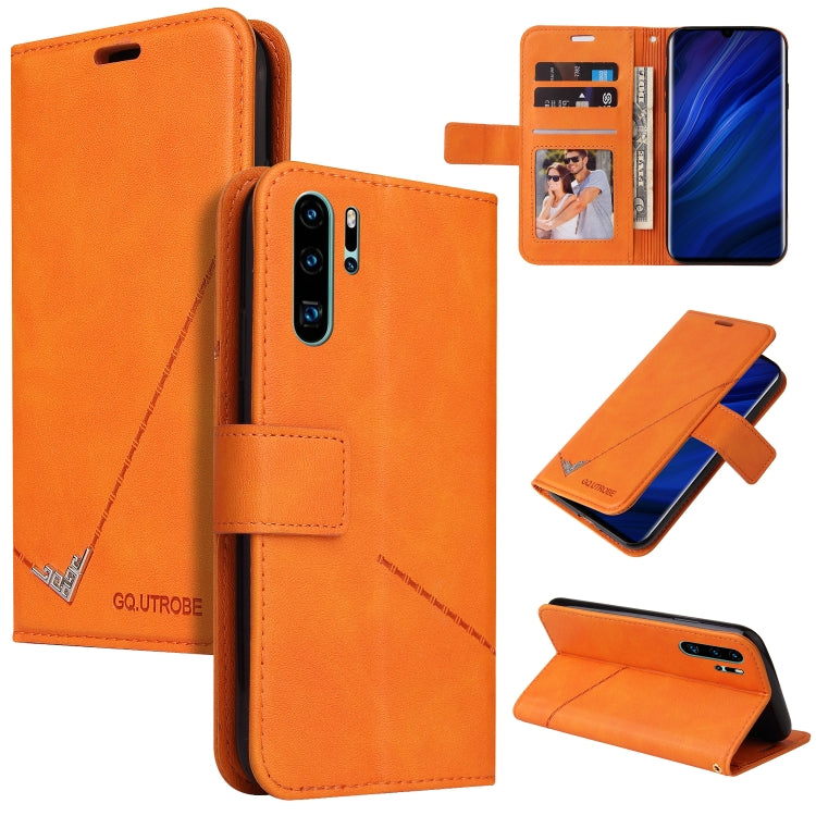 For Huawei P30 Pro GQUTROBE Right Angle Leather Phone Case(Orange) by GQUTROBE