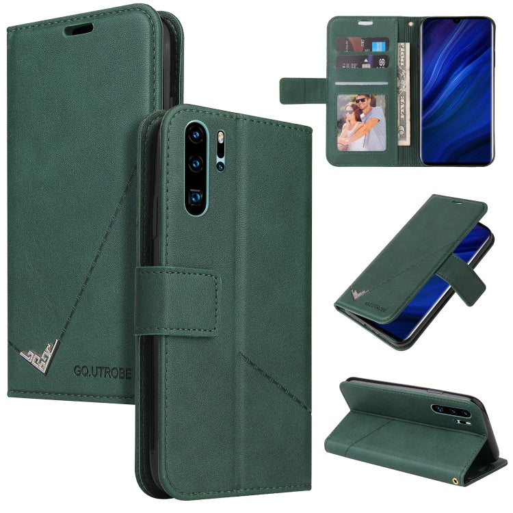 For Huawei P30 Pro GQUTROBE Right Angle Leather Phone Case(Green) by GQUTROBE