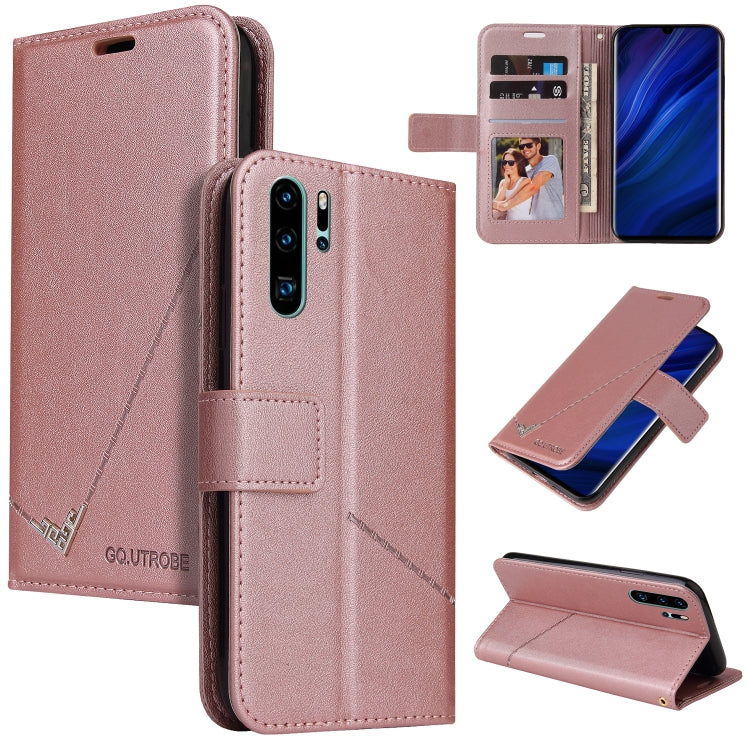 For Huawei P30 Pro GQUTROBE Right Angle Leather Phone Case(Rose Gold) by GQUTROBE
