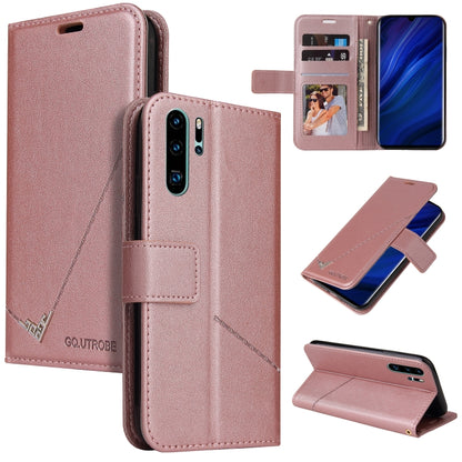 For Huawei P30 Pro GQUTROBE Right Angle Leather Phone Case(Rose Gold) by GQUTROBE