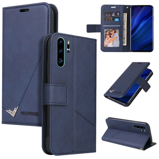 For Huawei P30 Pro GQUTROBE Right Angle Leather Phone Case(Blue) by GQUTROBE