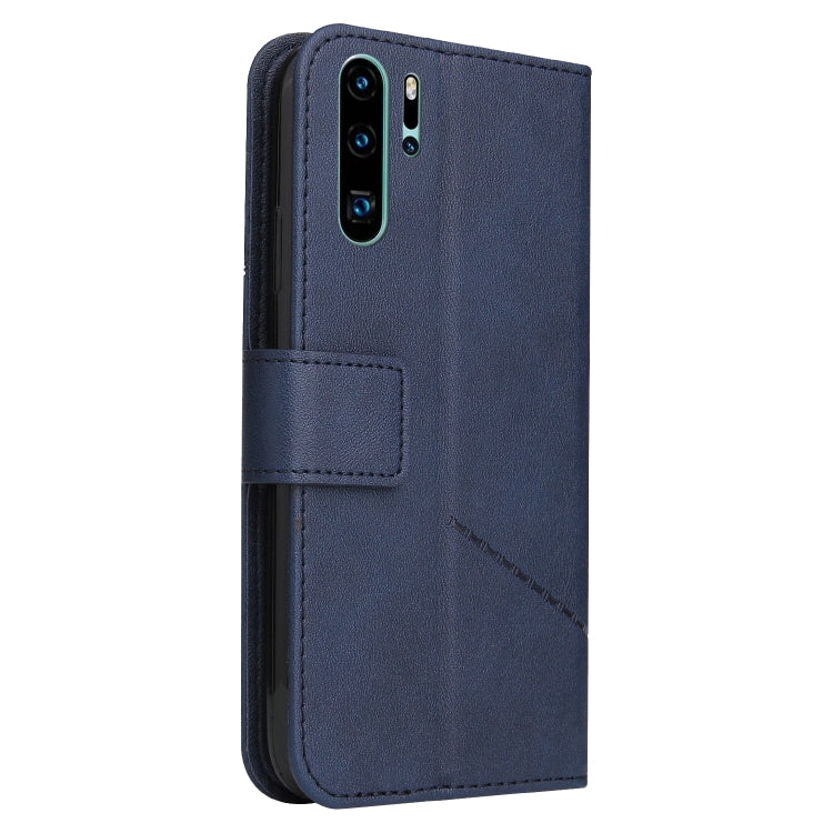 For Huawei P30 Pro GQUTROBE Right Angle Leather Phone Case(Blue) by GQUTROBE